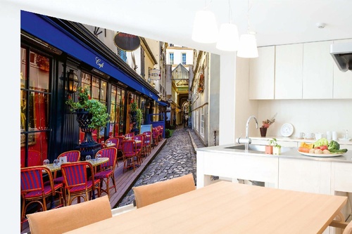 Vlies Fototapete - Cafe in Paris 375 x 250 cm